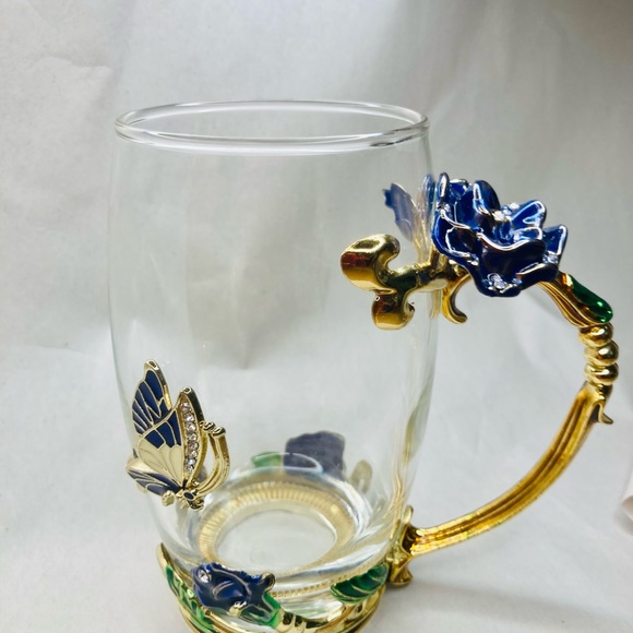 GLASS & METAL COFFEE/TEA CUP - Picture 7 of 7